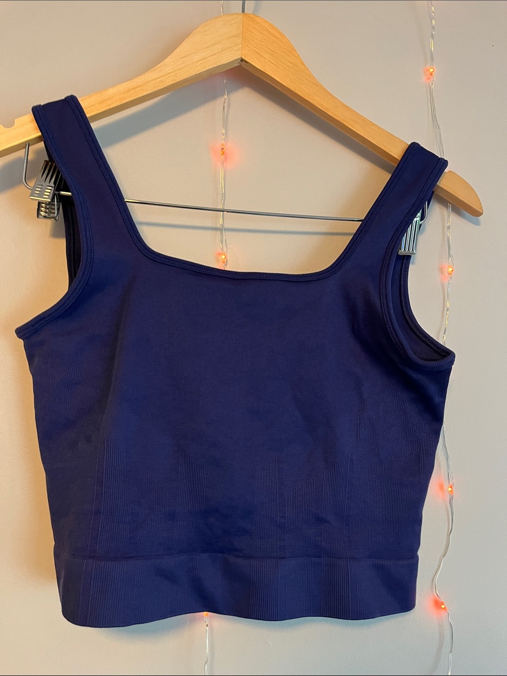 knix Navy Ribbed Scoop Tank Top